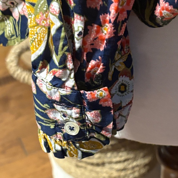 Talbots Floral Blouse - Black, Yellow, Pink - Picture 7 of 10